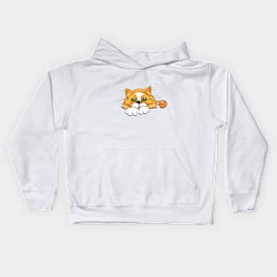 orange cat Kids Hoodie